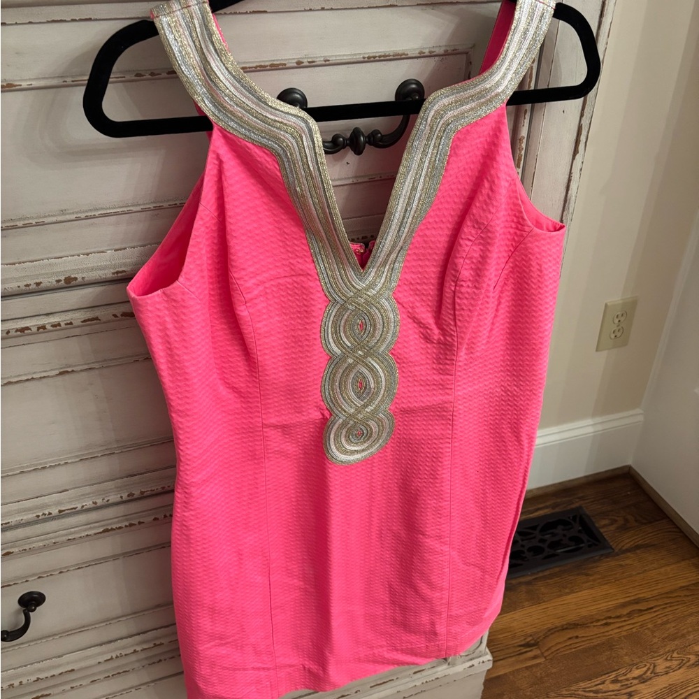 Lilly Pulitzer Pink Dress with Silver Details